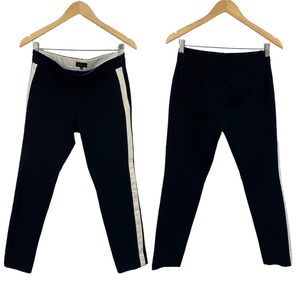 Babaton Side Stripe Dress Pants Slim Leg Side Zip Black Wide Aritzia Womens 6